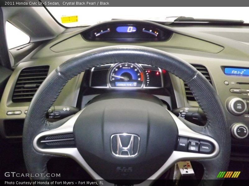 Crystal Black Pearl / Black 2011 Honda Civic LX-S Sedan