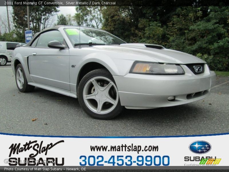 Silver Metallic / Dark Charcoal 2001 Ford Mustang GT Convertible
