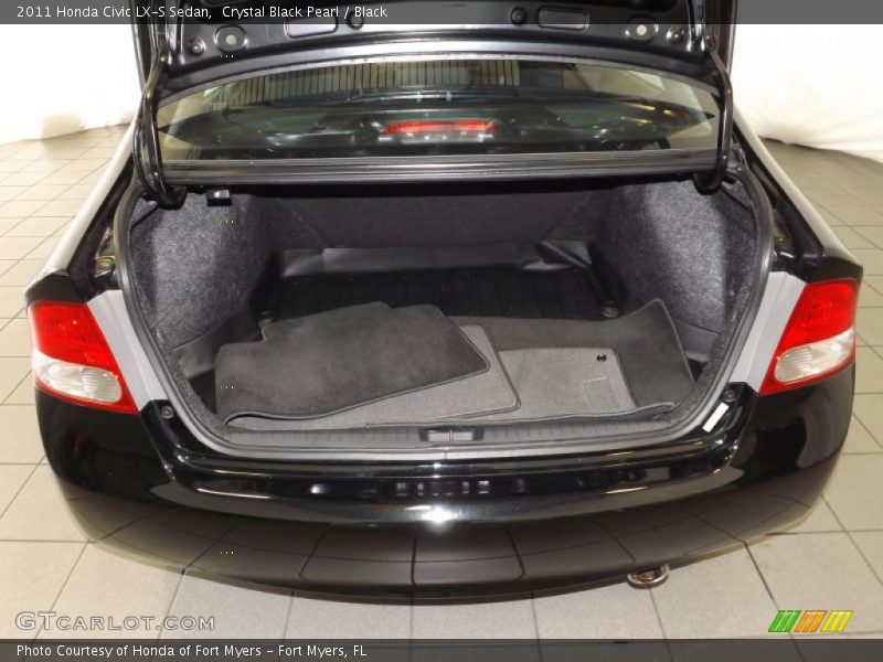 Crystal Black Pearl / Black 2011 Honda Civic LX-S Sedan