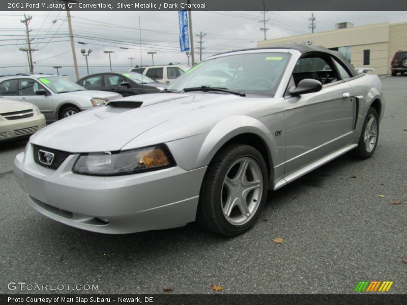 Silver Metallic / Dark Charcoal 2001 Ford Mustang GT Convertible