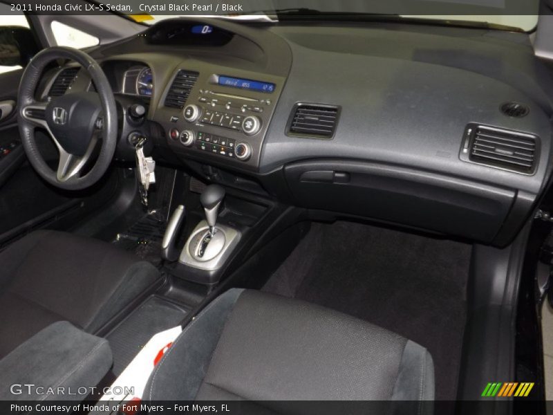 Crystal Black Pearl / Black 2011 Honda Civic LX-S Sedan