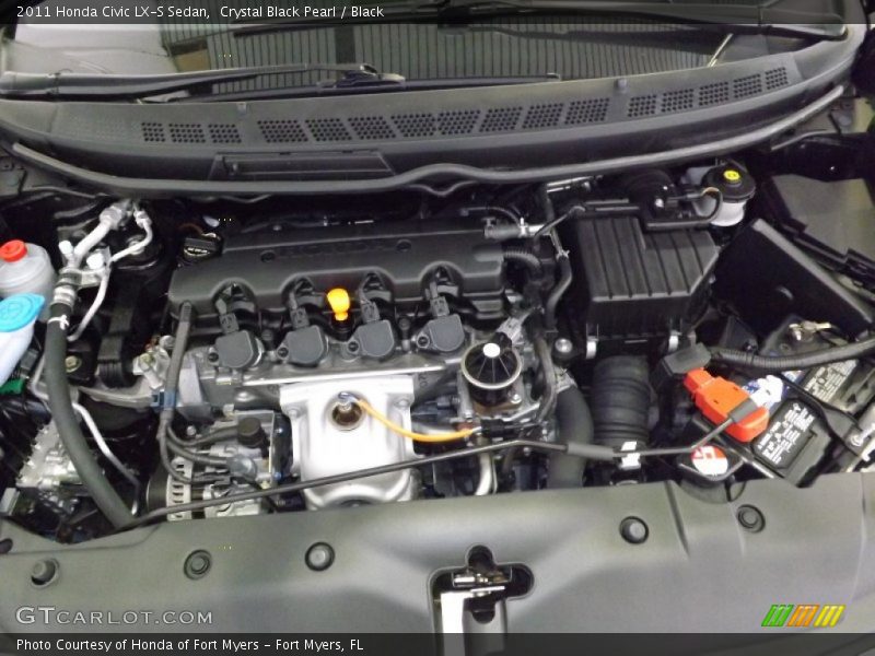 Crystal Black Pearl / Black 2011 Honda Civic LX-S Sedan