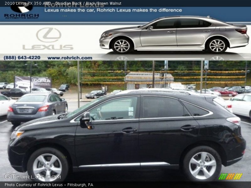 Obsidian Black / Black/Brown Walnut 2010 Lexus RX 350 AWD