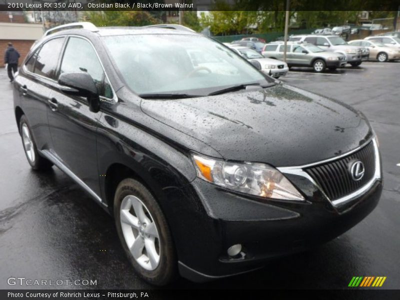 Obsidian Black / Black/Brown Walnut 2010 Lexus RX 350 AWD