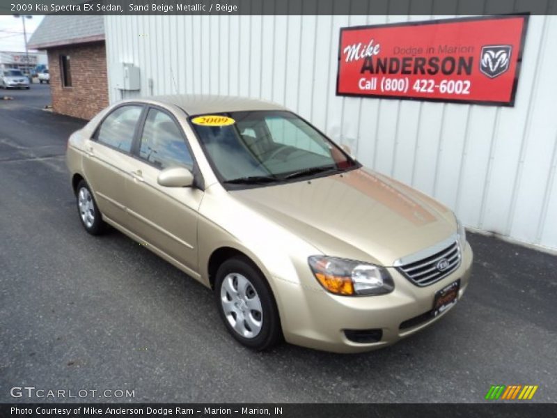Sand Beige Metallic / Beige 2009 Kia Spectra EX Sedan