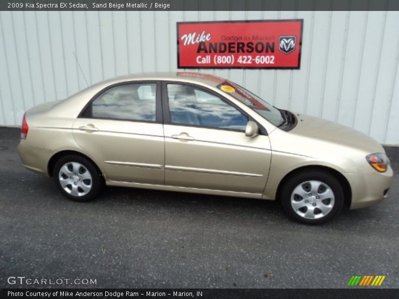 Sand Beige Metallic / Beige 2009 Kia Spectra EX Sedan