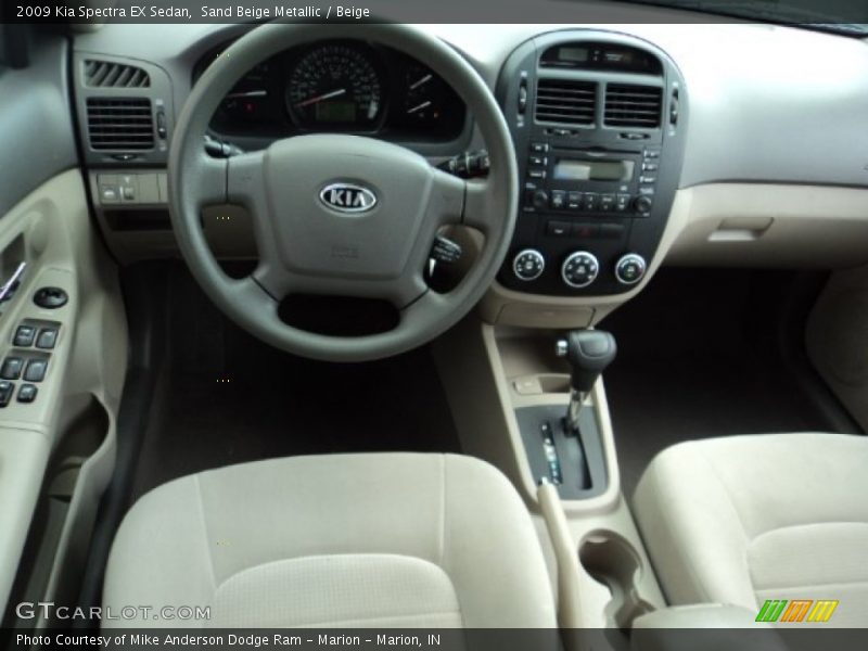 Sand Beige Metallic / Beige 2009 Kia Spectra EX Sedan