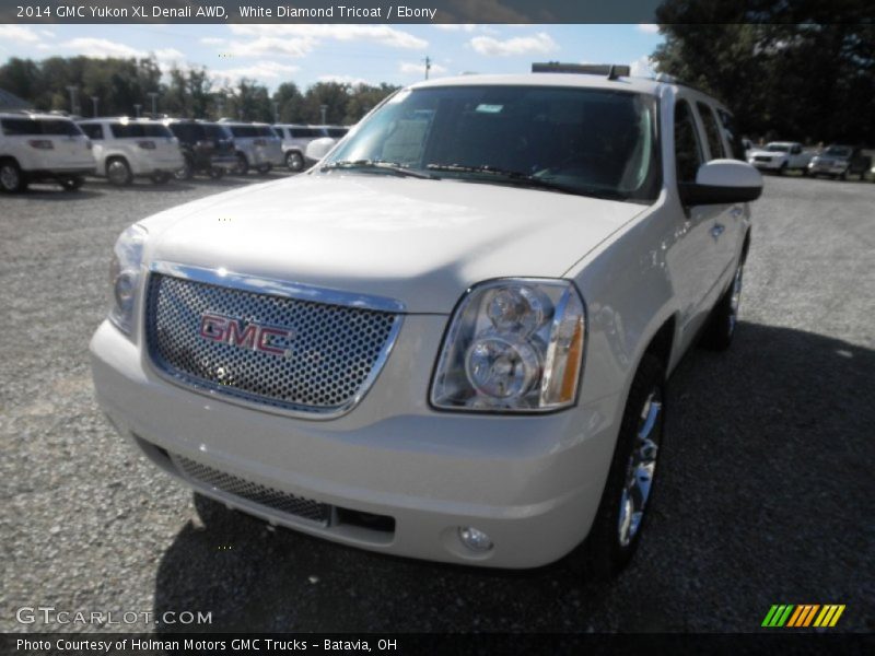 White Diamond Tricoat / Ebony 2014 GMC Yukon XL Denali AWD