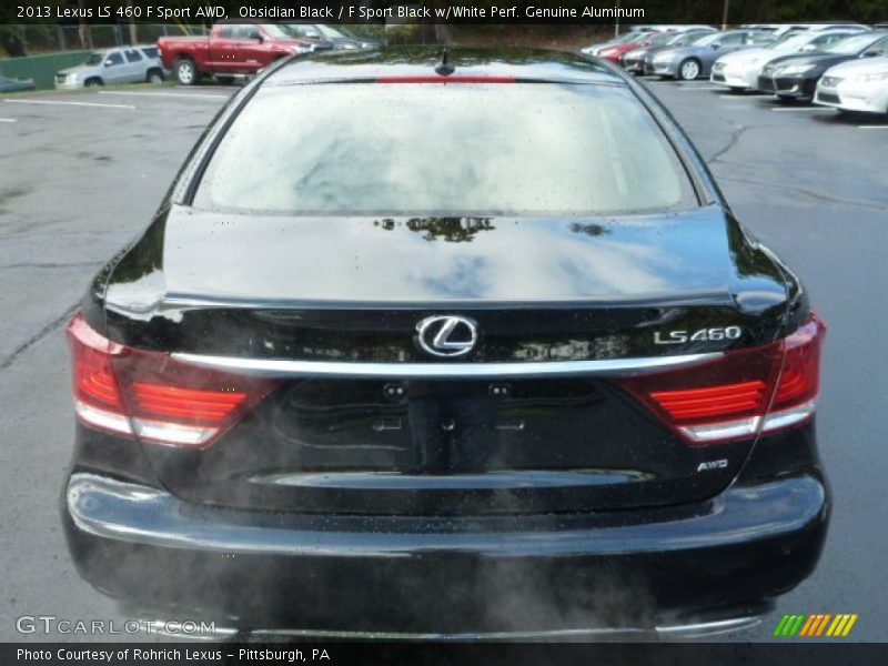 Obsidian Black / F Sport Black w/White Perf. Genuine Aluminum 2013 Lexus LS 460 F Sport AWD