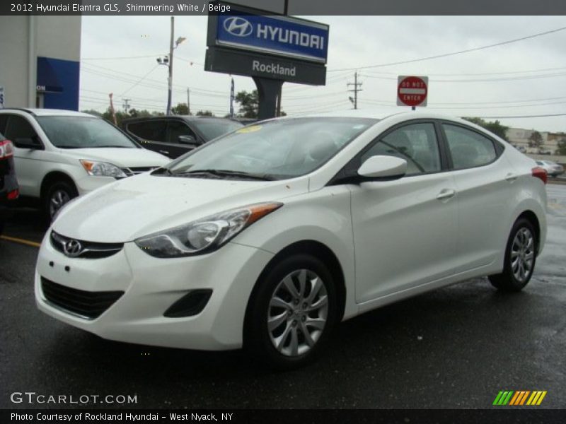 Shimmering White / Beige 2012 Hyundai Elantra GLS