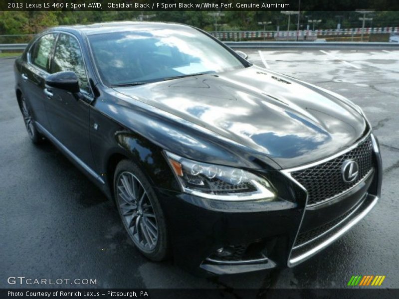 Obsidian Black / F Sport Black w/White Perf. Genuine Aluminum 2013 Lexus LS 460 F Sport AWD