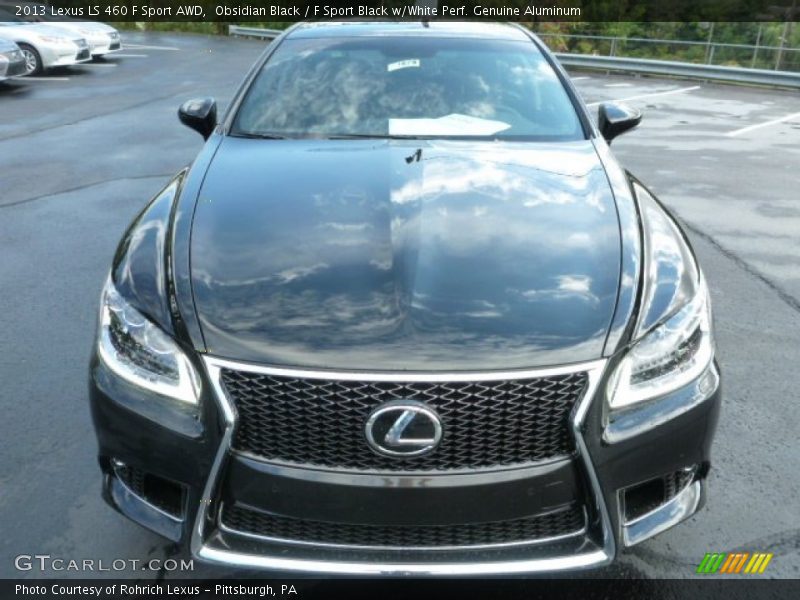 Obsidian Black / F Sport Black w/White Perf. Genuine Aluminum 2013 Lexus LS 460 F Sport AWD