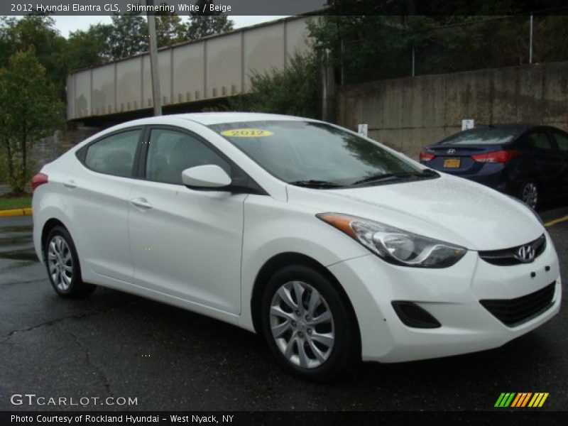 Shimmering White / Beige 2012 Hyundai Elantra GLS