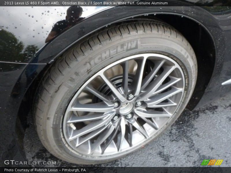 Obsidian Black / F Sport Black w/White Perf. Genuine Aluminum 2013 Lexus LS 460 F Sport AWD