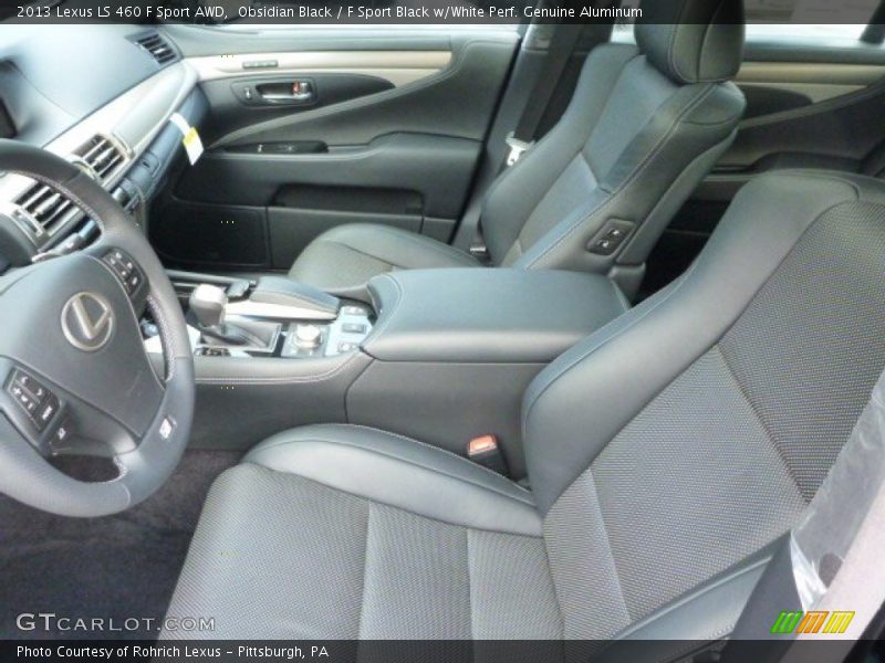 Obsidian Black / F Sport Black w/White Perf. Genuine Aluminum 2013 Lexus LS 460 F Sport AWD