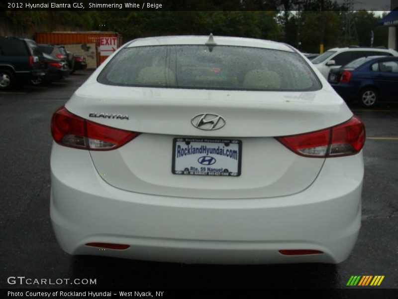 Shimmering White / Beige 2012 Hyundai Elantra GLS