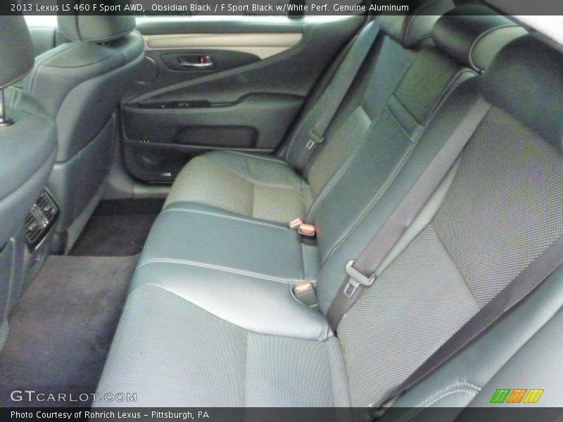 Obsidian Black / F Sport Black w/White Perf. Genuine Aluminum 2013 Lexus LS 460 F Sport AWD