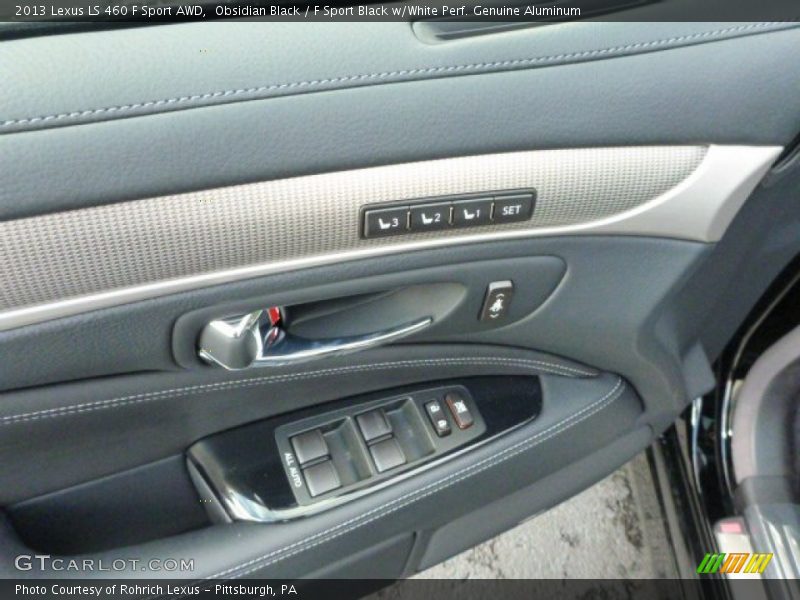 Obsidian Black / F Sport Black w/White Perf. Genuine Aluminum 2013 Lexus LS 460 F Sport AWD