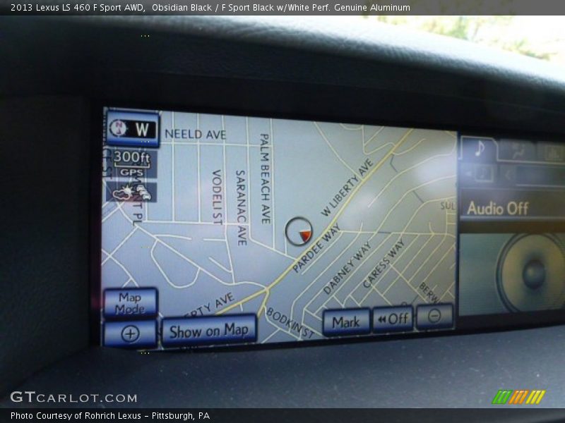 Obsidian Black / F Sport Black w/White Perf. Genuine Aluminum 2013 Lexus LS 460 F Sport AWD