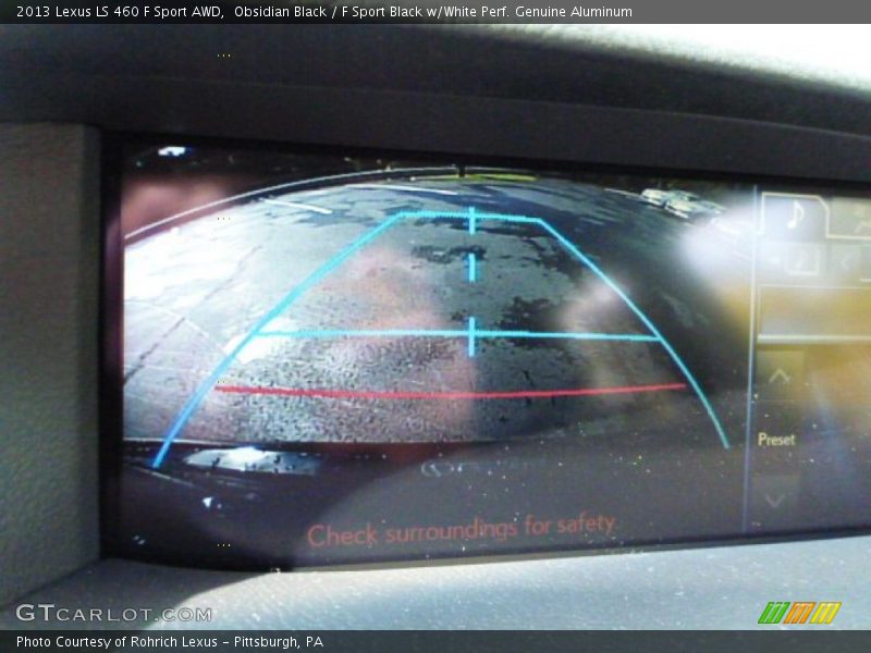 Obsidian Black / F Sport Black w/White Perf. Genuine Aluminum 2013 Lexus LS 460 F Sport AWD