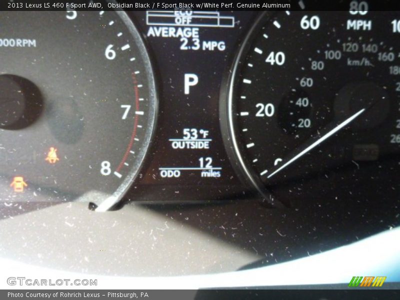 Obsidian Black / F Sport Black w/White Perf. Genuine Aluminum 2013 Lexus LS 460 F Sport AWD