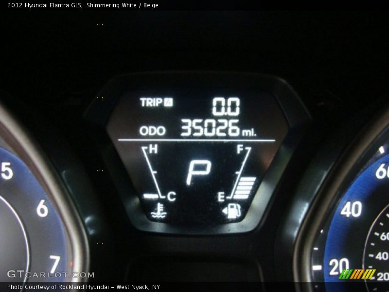 Shimmering White / Beige 2012 Hyundai Elantra GLS