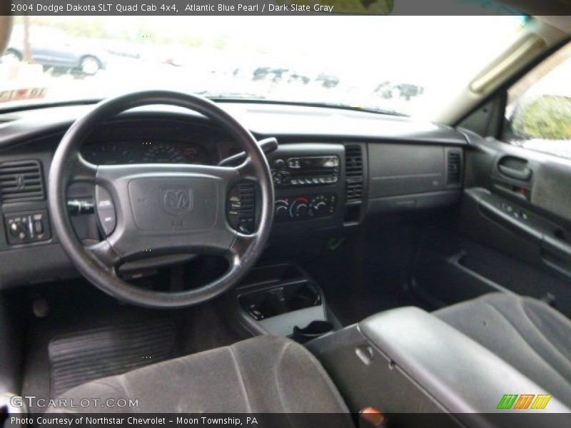 Atlantic Blue Pearl / Dark Slate Gray 2004 Dodge Dakota SLT Quad Cab 4x4