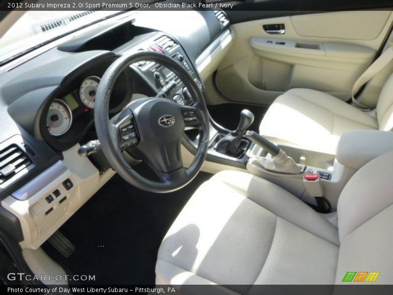 Obsidian Black Pearl / Ivory 2012 Subaru Impreza 2.0i Sport Premium 5 Door