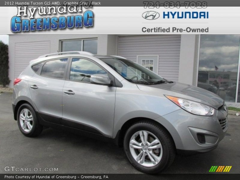 Graphite Gray / Black 2012 Hyundai Tucson GLS AWD