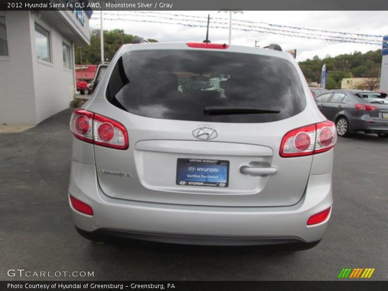 Moonstone Silver / Gray 2012 Hyundai Santa Fe GLS AWD
