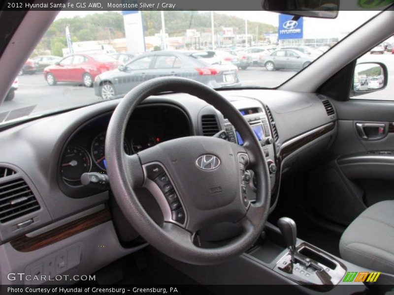 Moonstone Silver / Gray 2012 Hyundai Santa Fe GLS AWD