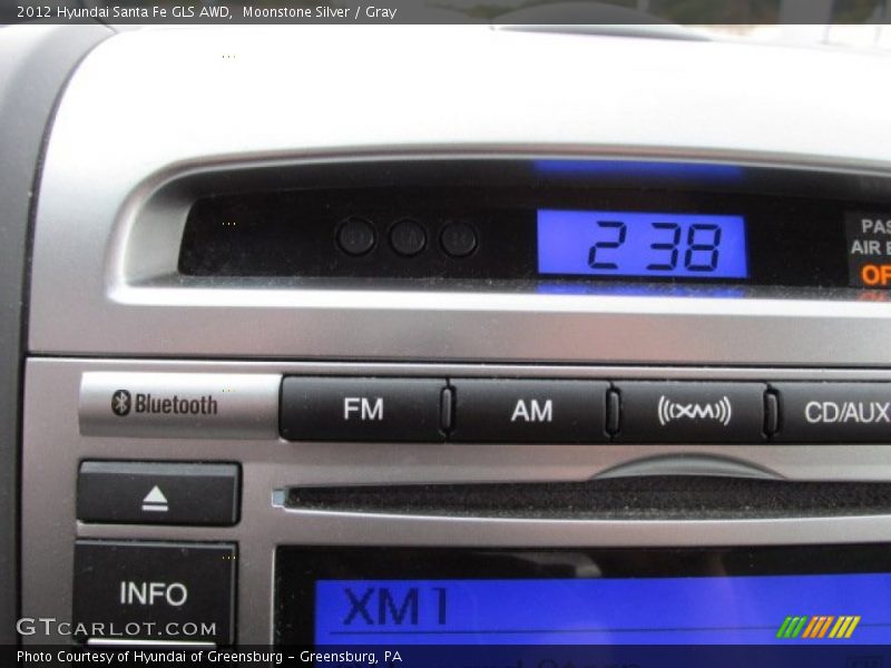 Moonstone Silver / Gray 2012 Hyundai Santa Fe GLS AWD