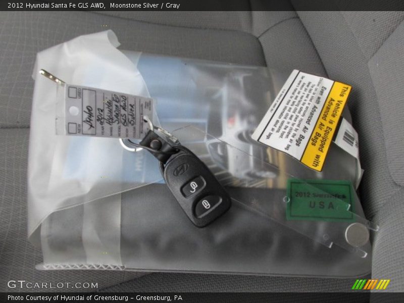 Moonstone Silver / Gray 2012 Hyundai Santa Fe GLS AWD