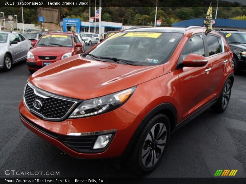 Techno Orange / Black 2011 Kia Sportage SX