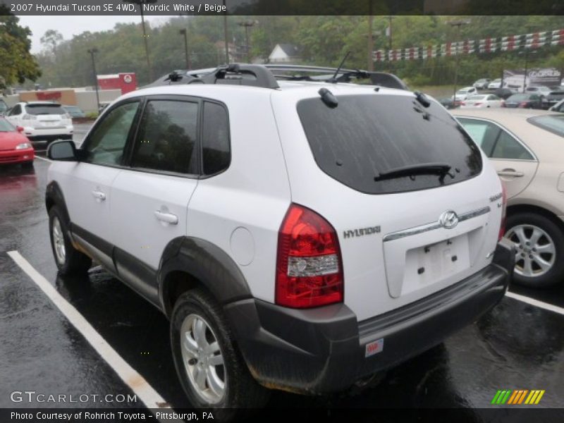 Nordic White / Beige 2007 Hyundai Tucson SE 4WD
