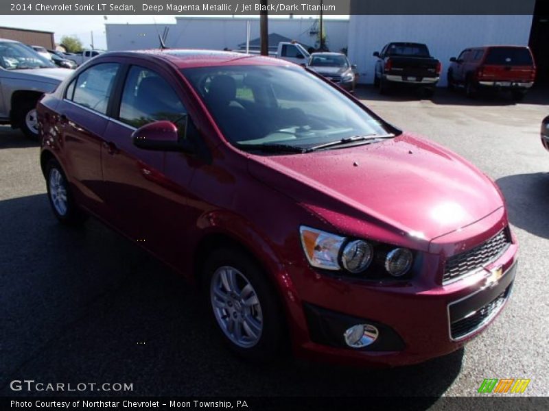 Deep Magenta Metallic / Jet Black/Dark Titanium 2014 Chevrolet Sonic LT Sedan