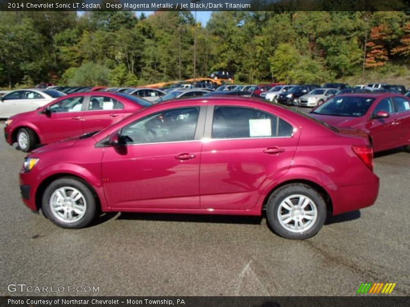 Deep Magenta Metallic / Jet Black/Dark Titanium 2014 Chevrolet Sonic LT Sedan