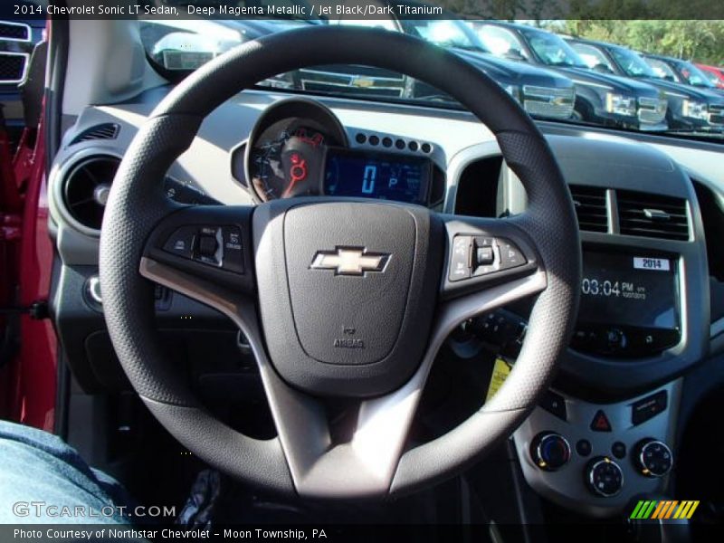 Deep Magenta Metallic / Jet Black/Dark Titanium 2014 Chevrolet Sonic LT Sedan
