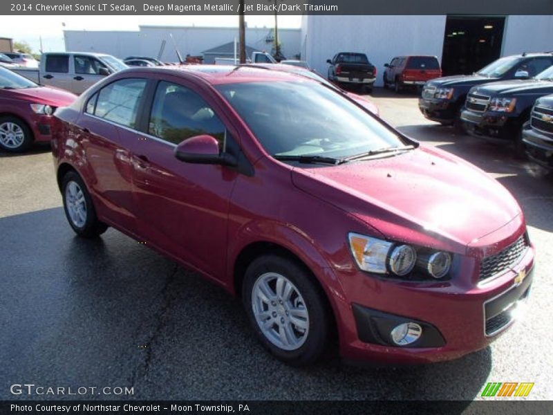 Deep Magenta Metallic / Jet Black/Dark Titanium 2014 Chevrolet Sonic LT Sedan