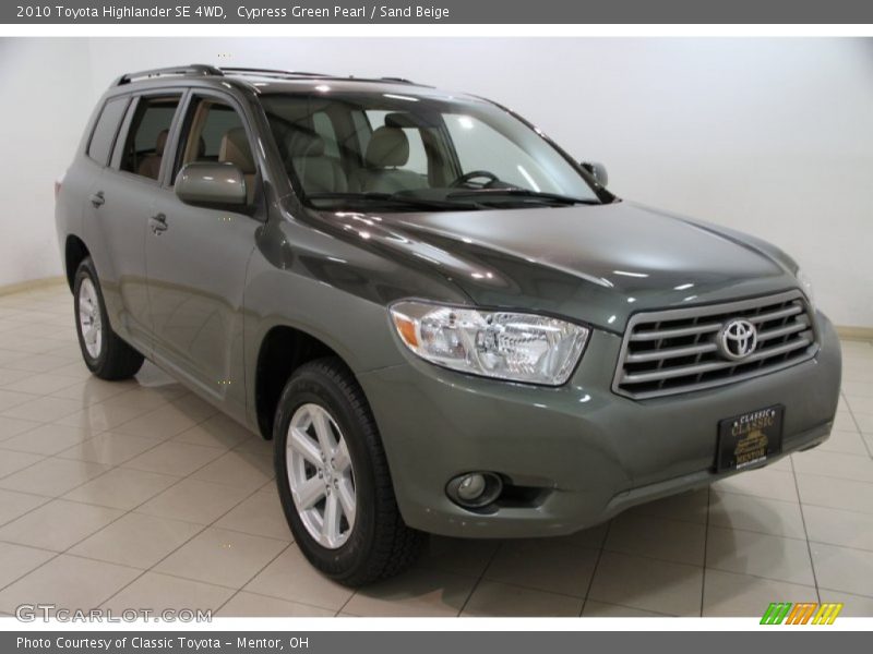 Cypress Green Pearl / Sand Beige 2010 Toyota Highlander SE 4WD