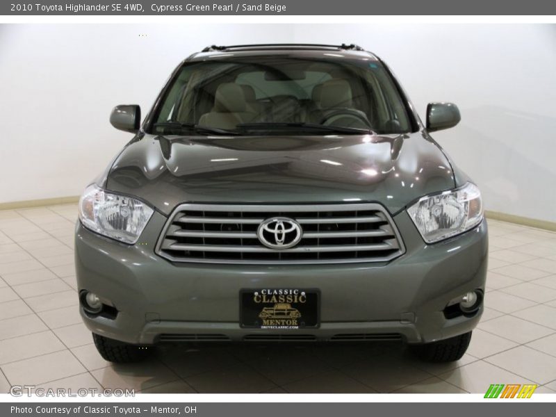 Cypress Green Pearl / Sand Beige 2010 Toyota Highlander SE 4WD