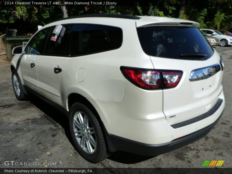 White Diamond Tricoat / Ebony 2014 Chevrolet Traverse LT AWD