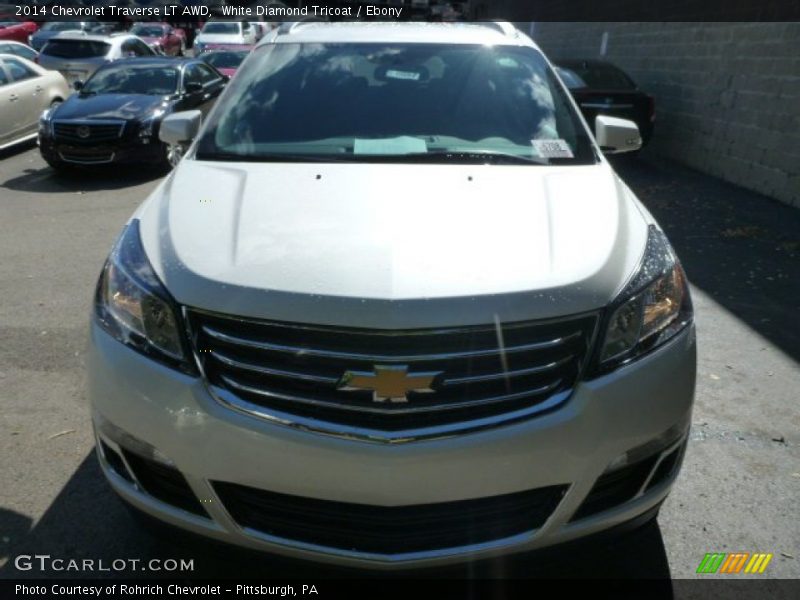 White Diamond Tricoat / Ebony 2014 Chevrolet Traverse LT AWD