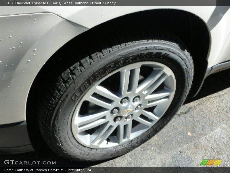 White Diamond Tricoat / Ebony 2014 Chevrolet Traverse LT AWD