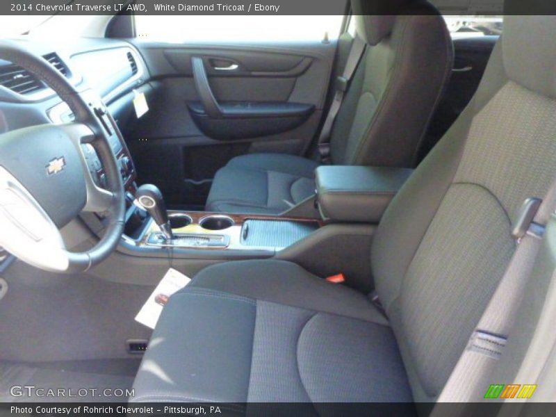 White Diamond Tricoat / Ebony 2014 Chevrolet Traverse LT AWD