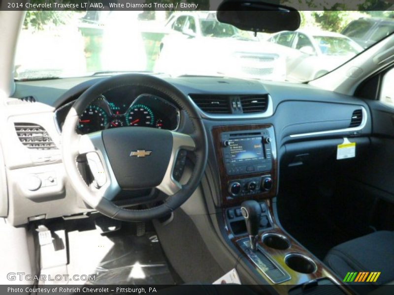 White Diamond Tricoat / Ebony 2014 Chevrolet Traverse LT AWD