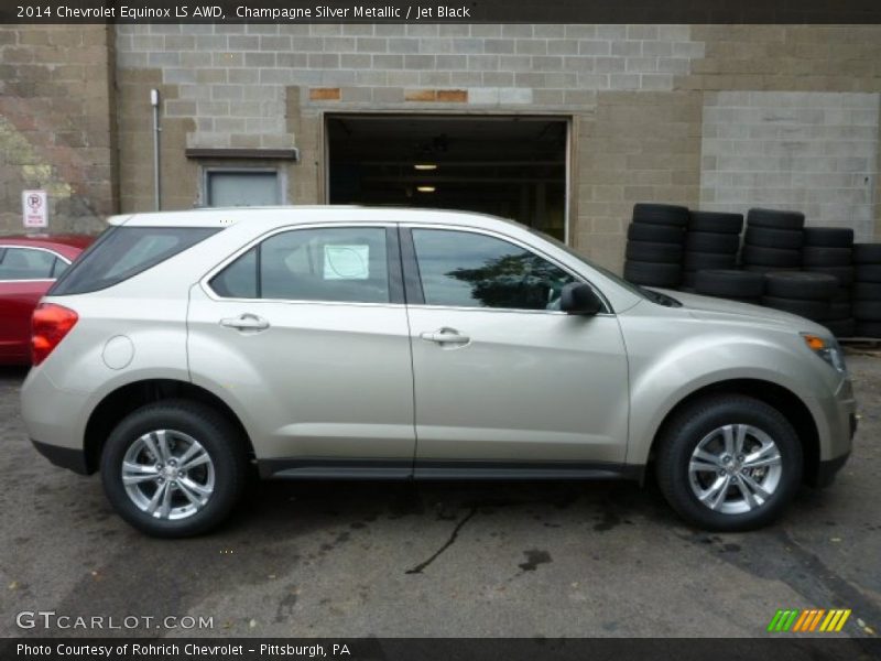 Champagne Silver Metallic / Jet Black 2014 Chevrolet Equinox LS AWD