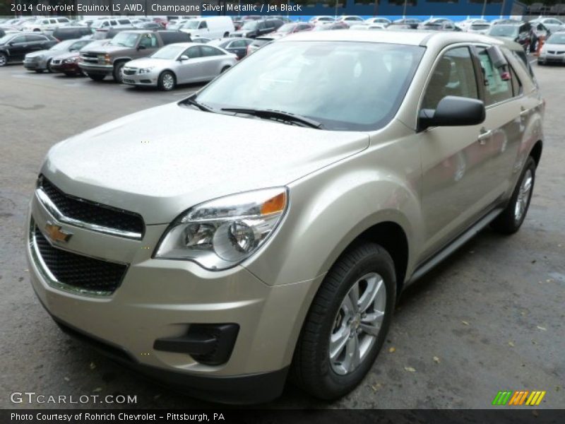 Champagne Silver Metallic / Jet Black 2014 Chevrolet Equinox LS AWD