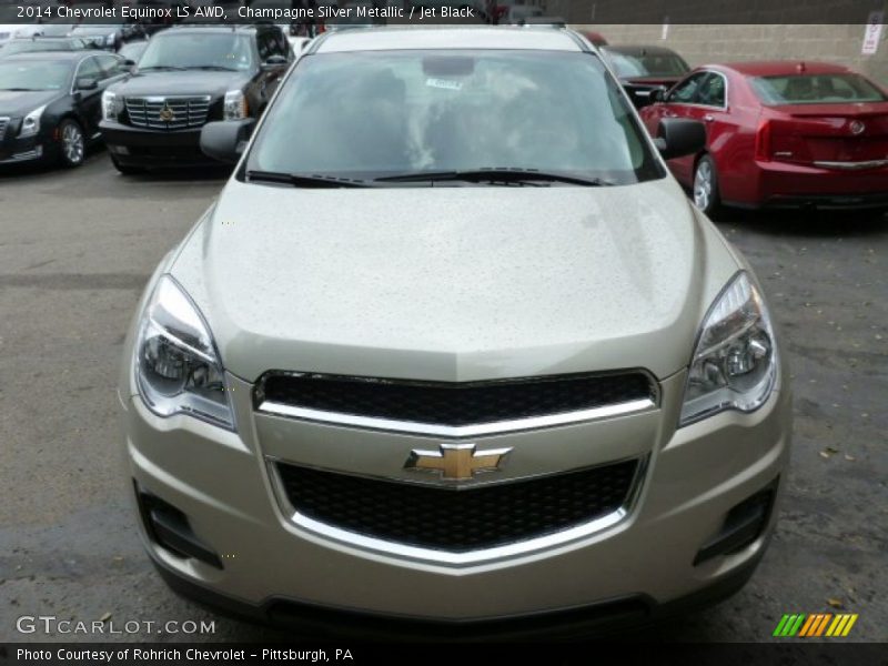 Champagne Silver Metallic / Jet Black 2014 Chevrolet Equinox LS AWD