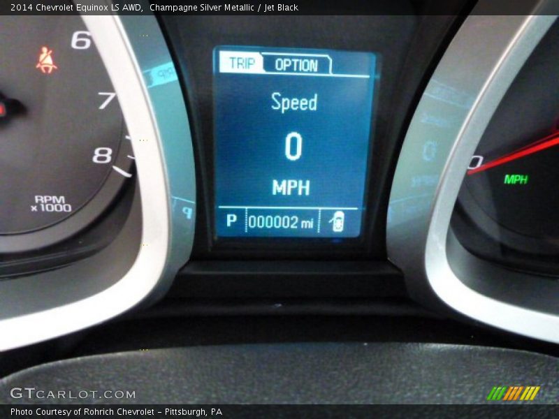 Champagne Silver Metallic / Jet Black 2014 Chevrolet Equinox LS AWD